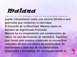 ▷ Significado del nombre Malana