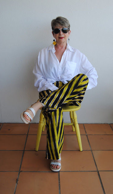 MY YELLOW STRIPY WIDE LEG PANTS