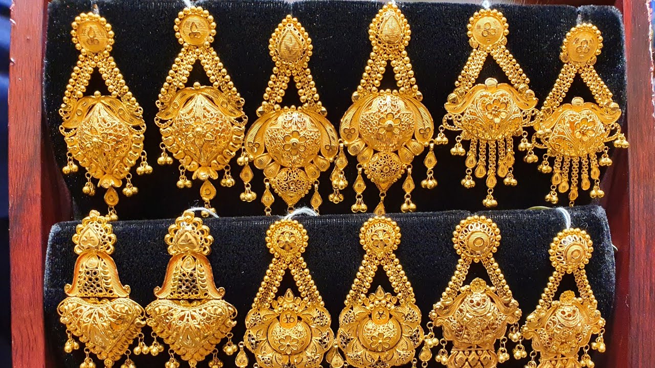Big Earrings Designs - New Designs of Gold,Stone Earrings for Girls Images, Pictures - kaner dul - NeotericIT.com