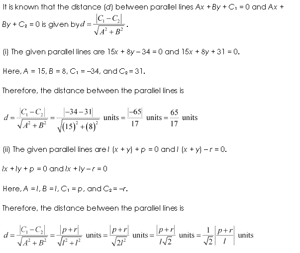 Solutions Class 11 Maths Chapter-10 (Straight Lines)