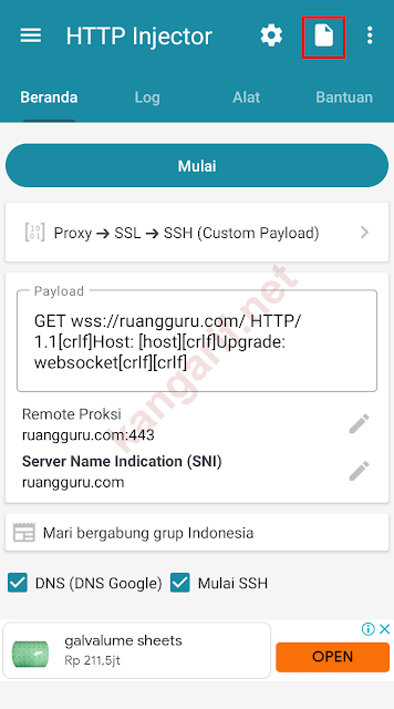 klik ikon berkas