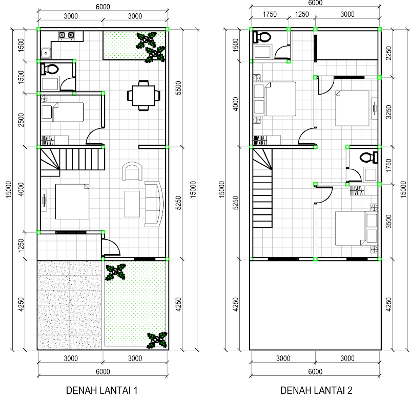 46+ Contoh Denah Rumah Minimalis 2 Lantai Sederhana