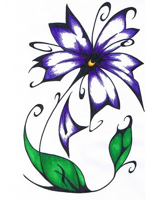 Tribal Flower Tattoo Design