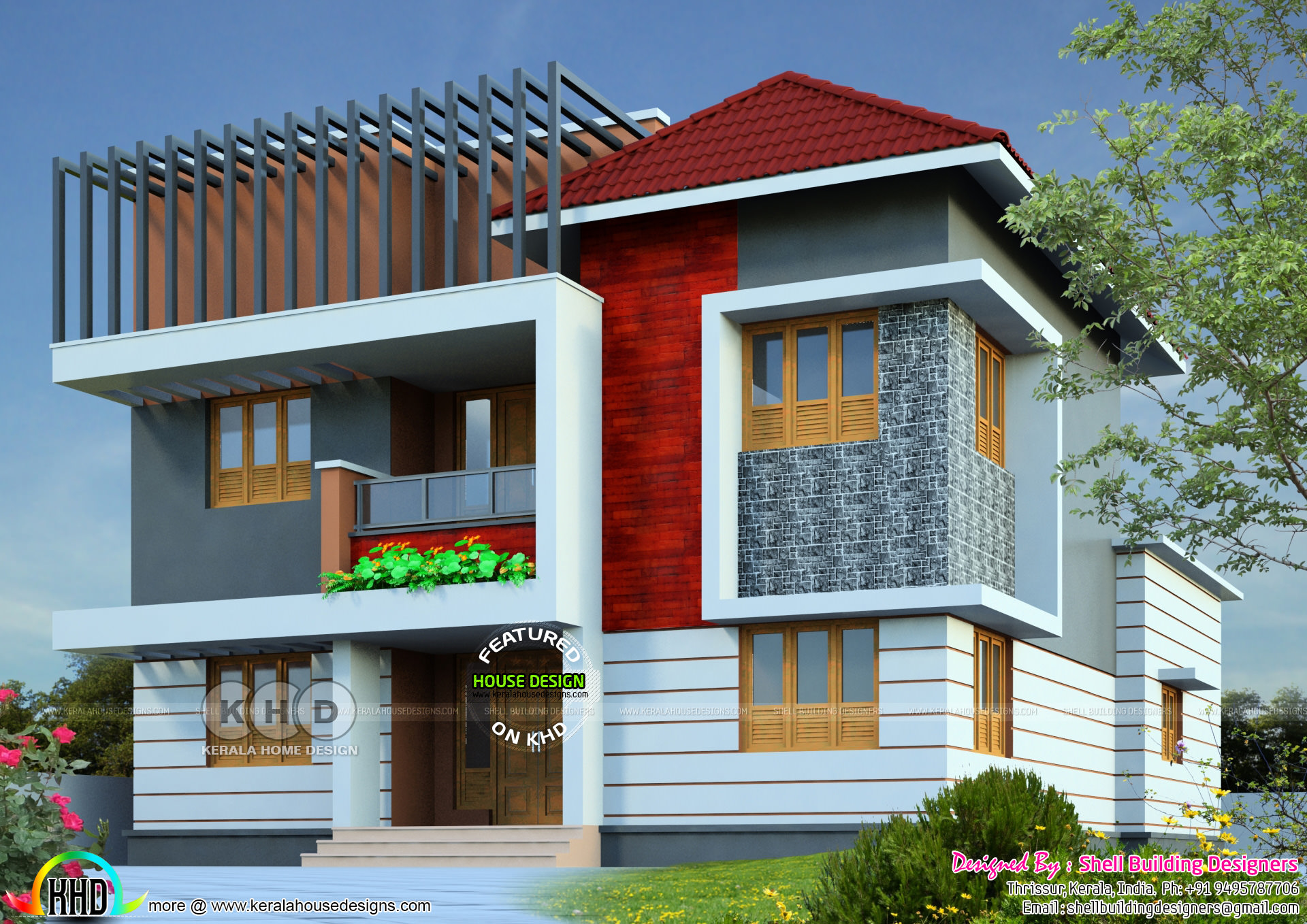 2717 square feet modern 4 bHK home design Kerala home 