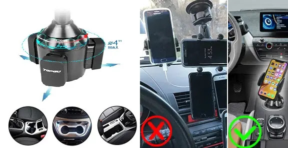 Topgo cup holder phone mount reviews