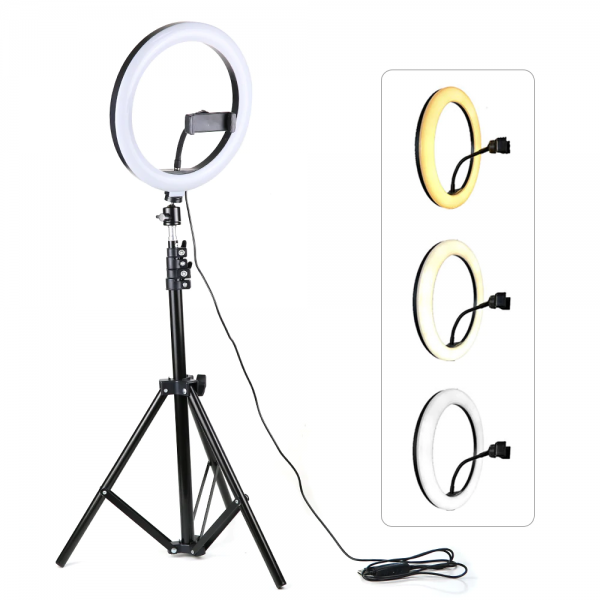 Ring Light With Tripod Stand Phone Holder For iPad Photography Studio Video LED Ring Lamp 5600K With USB Plug For Makeup