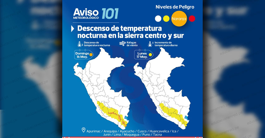 SENAMHI ALERTA: Estos departamentos de la Sierra sur soportarían temperaturas de 18 grados bajo cero - www.senamhi.gob.pe