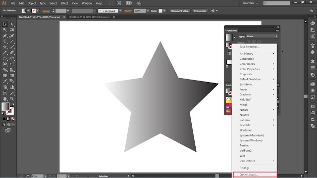 Cara cepat menggunakan gradient illustrator