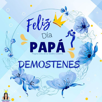 Solapín Feliz Día del Padre - Nombre Demostenes para imprimir gratis