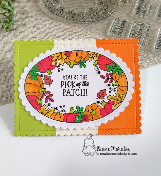 You're the pick of the patch by Diane features Autumn Oval, Oval Frames, and Frames & Flags by Newton's Nook Designs; #inkypaws, #newtonsnook, #autumncards, #fallcards, #cardmaking