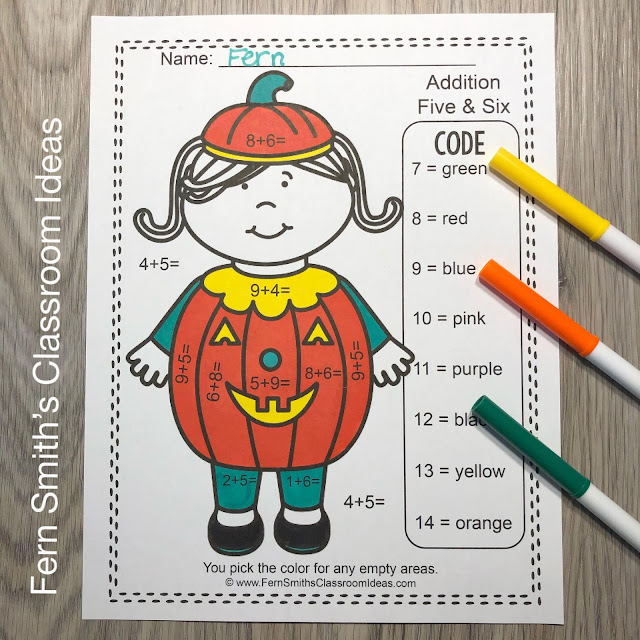 Download This Halloween Color By Numbers Non-Scary Costumed Kids Addition and Subtraction Bundle to Use in Your Classroom Today!