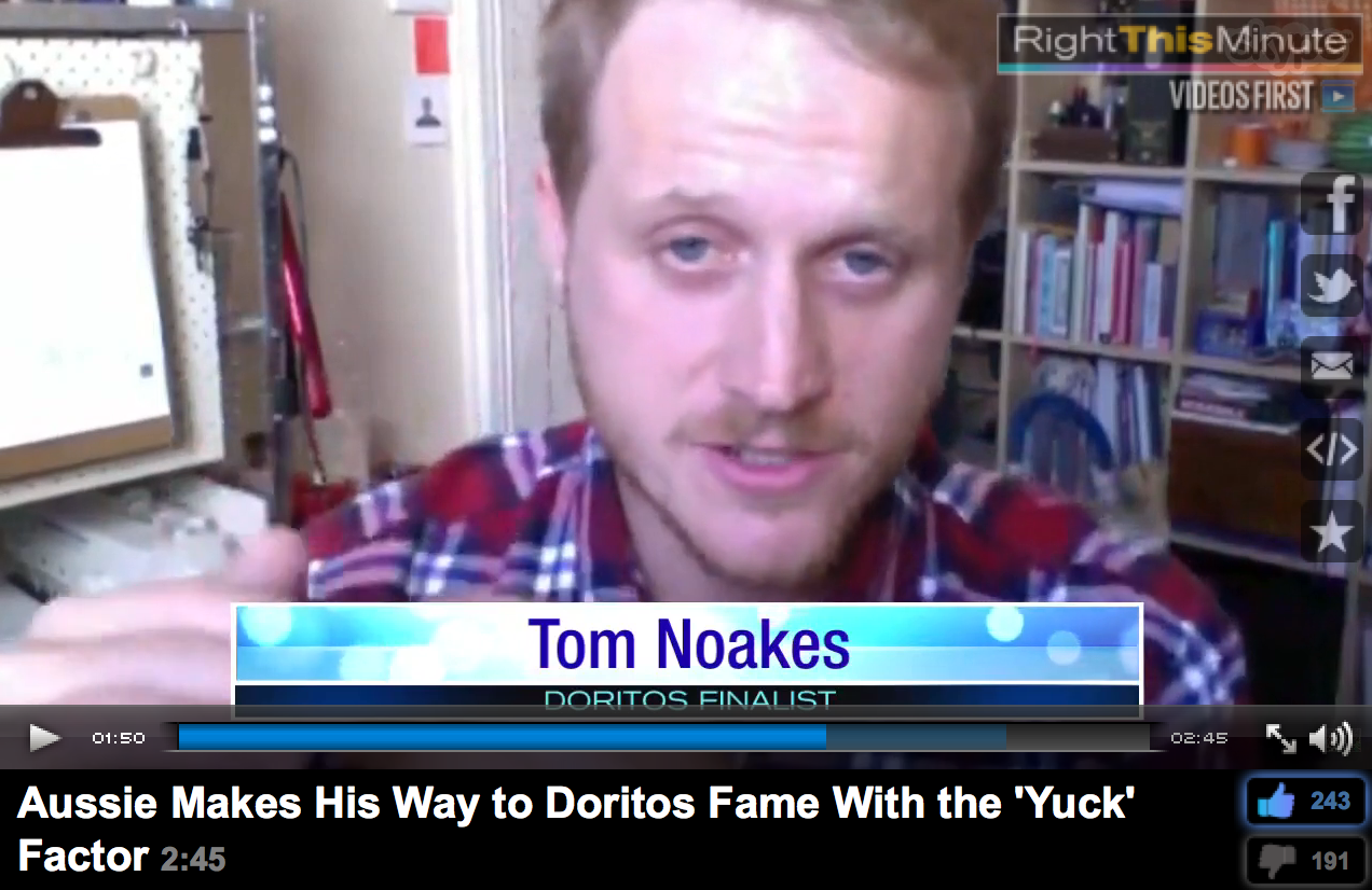 http://www.rightthisminute.com/video/aussie-makes-his-way-doritos-fame-yuck-factor