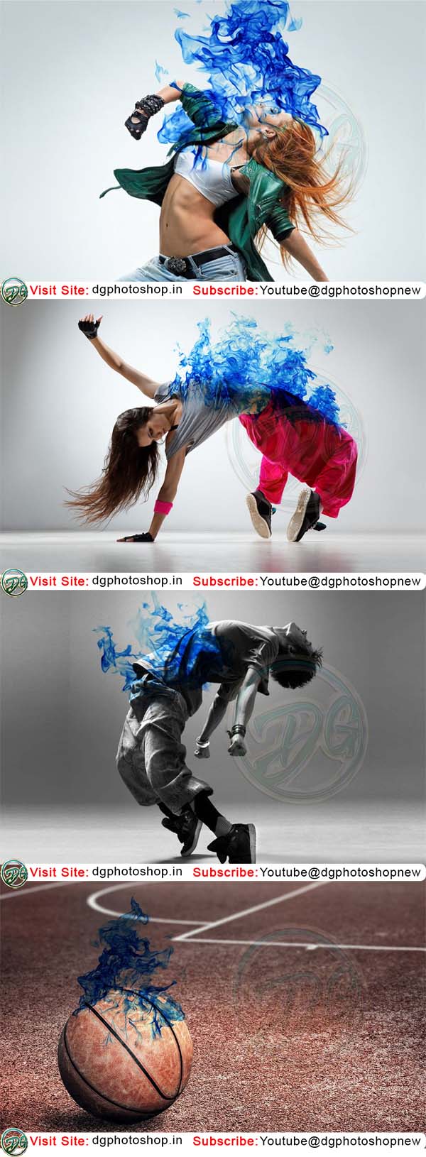 Photoshop Action to Create a Blue Fire Effect