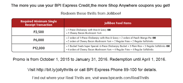 BPI Real Thrills Jollibee Promo