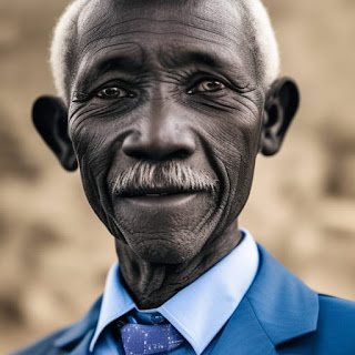 Mr. Mabunda's blue and white spotted tie