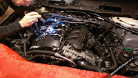 BMW E92 335i N54 engine with cover removed