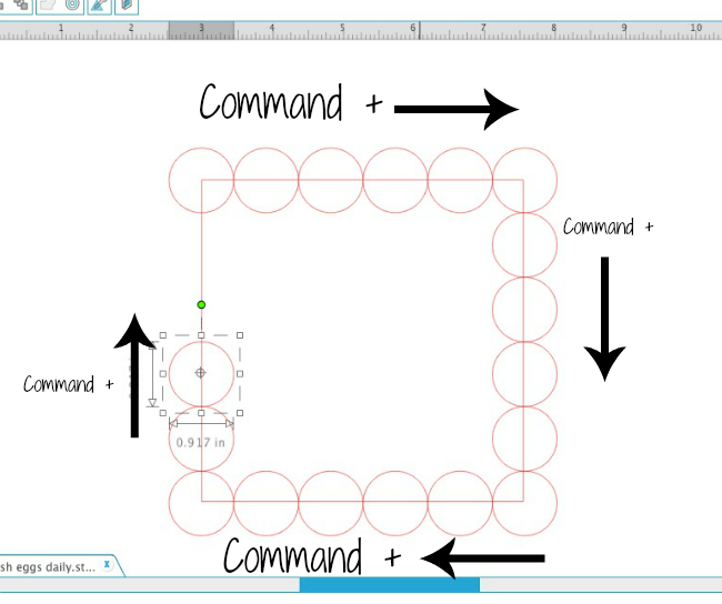 Silhouette Studio, Silhouette tutorial, Silhouette Cameo, scalloped edge, replicate, keyboard shortcut