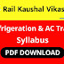 Rail Kaushal Vikas Yojana Refrigeration & AC Trade Syllabus PDF Download | Download Rail Kaushal Vikas Yojana Refrigeration & AC Trade Syllabus PDF | Rail Kaushal Vikas Yojana Refrigeration & AC Trade Syllabus PDF in English