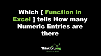 Cover Image of Which [ Function in Excel ] tells How many Numeric Entries are there