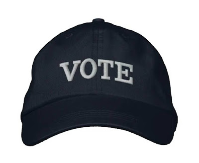 VOTE - Embroidered Blue Hat with Slogan Zazzle Gregvan