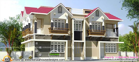 Duplex house in Kerala