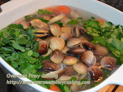 Seafood Tinowa with Malungay - Cooking Procedure