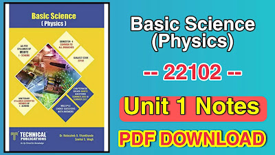 Basic Science Physics Notes | MSBTE I Scheme Books | Unit and Measurement Notes