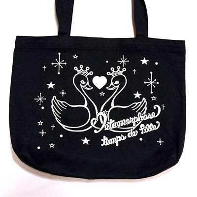 Metamorphose Swan Print Tote Bag (2010) Black x White