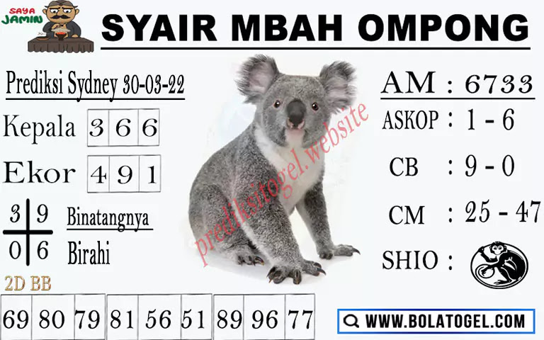 Syair Mbah Ompong SDY Rabu 30 Maret 2022