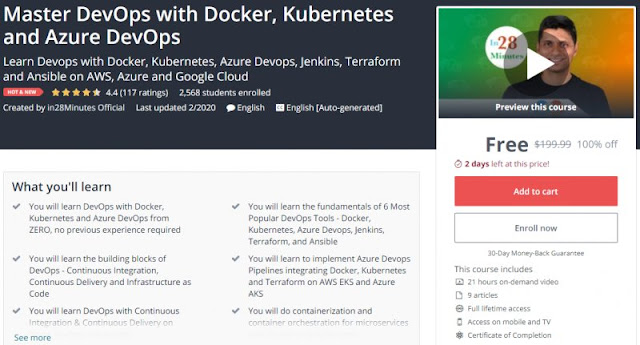 [100% Off] Master DevOps with Docker, Kubernetes and Azure DevOps| Worth 199,99$