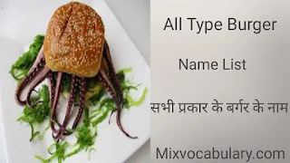 All veg burger and green burger list