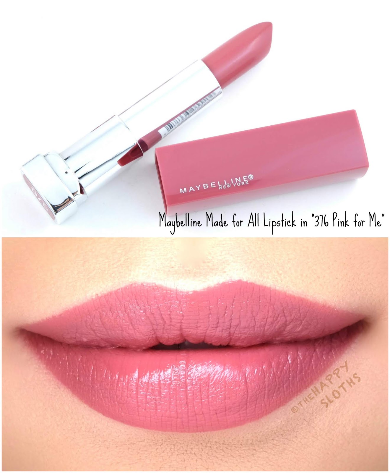 Maybelline | Made for All Lipstick by Color Sensational in "376 Pink for Me": Review and Swatches