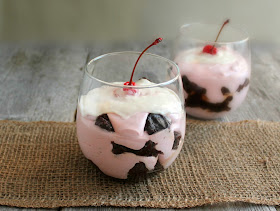 Cherry Brownie Trifles