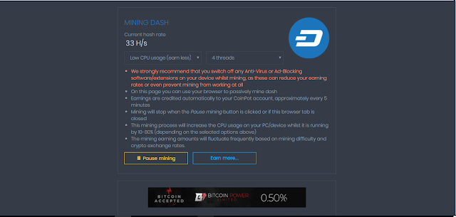 CoinPot - DASH mining