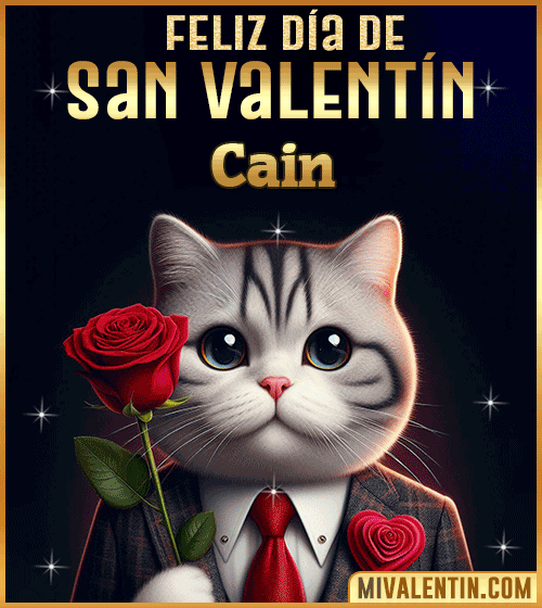 Gif con Nombre de feliz día de San Valentin Cain