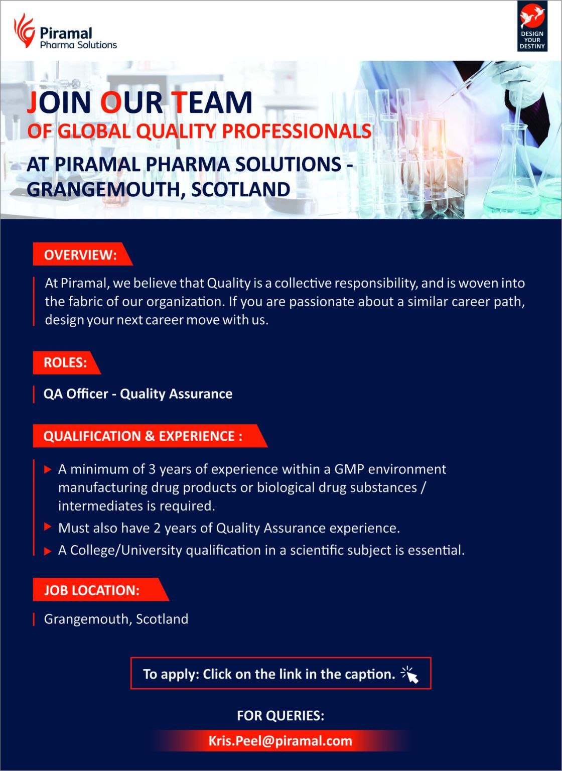 Job Availables,Piramal Pharma Job Vacancy For Quality Assurance