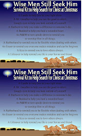 Search for Christ this Christmas with this printable Survival kit for the modern day Wise men.  Each item within the kit reminds you of ways to bring more of Christ in to the Christmas holiday.