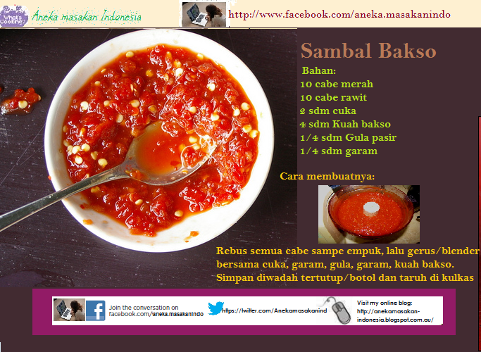 Aneka masakan- indonesia: Resep Sambal Bakso