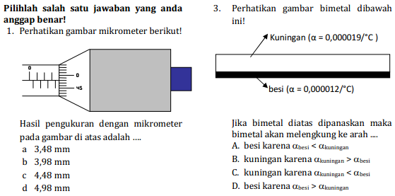 Soal Try Out IPA Kelas 9 SMP JSIT Tahun Pelajaran 2015/2016