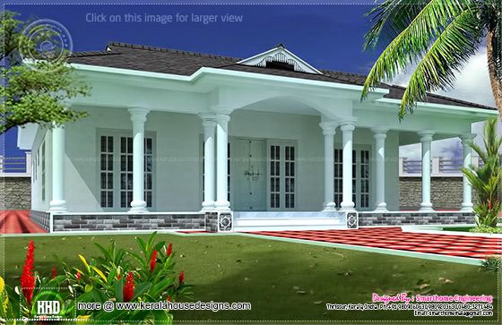 Single floor Kerala home