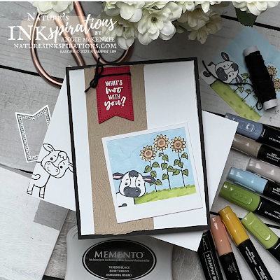 Stampin' Up! Cutest Cows selfie card with supplies | Nature's INKspirations by Angie McKenzie