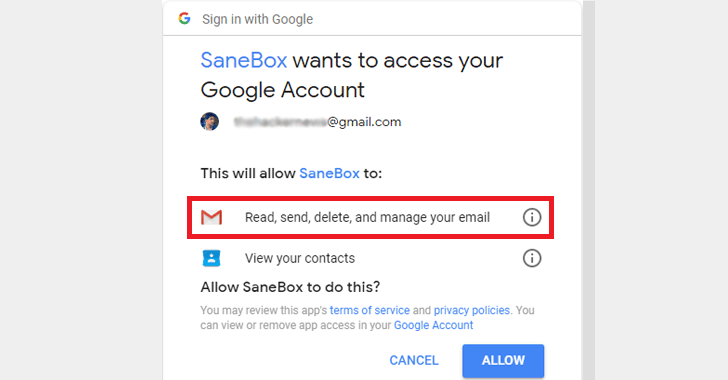 Reminder—Third Party Gmail Apps Can Read Your Emails, "Allow" Carefully!