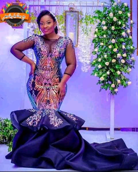 Lace Ankara Long Gowns Styles for Weddings and Occasions