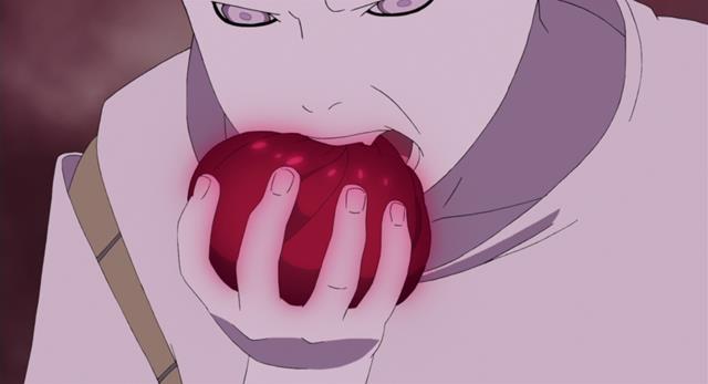 Momoshiki memakan chakra Kinshiki