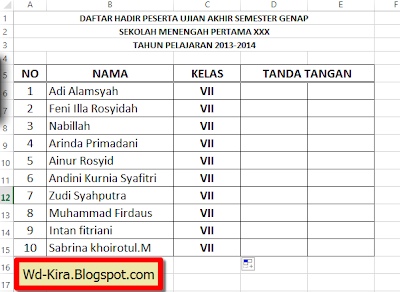 Wd-Kira, Cara Cepat membuat Tanda tangan dua kolom Pada Excel, Cara membuat rumus EXCEL, Microsoft Offices, menulis Rumus Excel, cara membuat daftar hadir mudah, cara membuat kolom tanda tangan, pada Excel, aplikasi excel, solusi Excel 2014, Offices 2014, MS. Offices terbaru