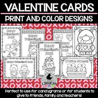 Valentine's Day, library freebies, library centers, library stations