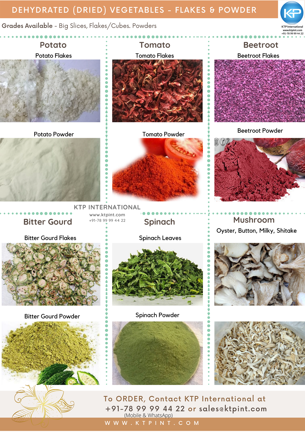 Buy, Purchase, Dehydrated Vegetables, Flakes,  Dried Potato, tomato, beetroot, Carrot, Cabbage, Capsicum, Bitter Gourd (Karela), OKRA (Bhindi) / Ladies Finger, Spinach (Palak), Mushroom, India, Bangalore, Gujarat, Vegetables Powder