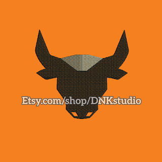 Bull Head Embroidery Design