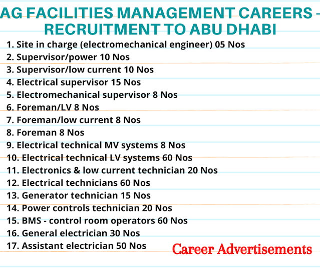 AG Facilities Management Careers - Recruitment to Abu Dhabi