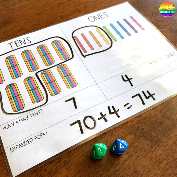 Popstick Place Value Mat | you clever monkey